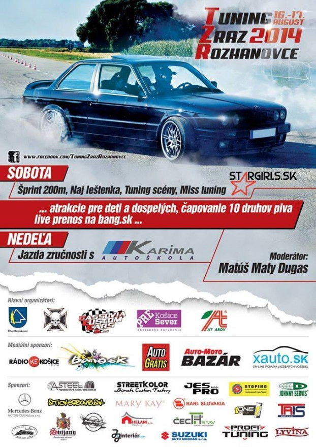 Plagát tuning show Rozhanovce 2014